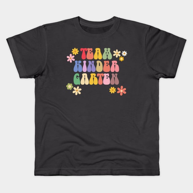 Rainbow Proud Teachers of Team Kindergarten Pre K Students Teacher Appreciation Day Kids T-Shirt by Mochabonk